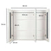 Mikos Bathroom Vanity White Mirror with Triple Door Storage Cabinet