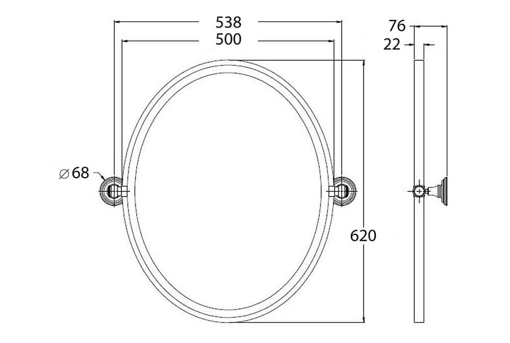 Matilda Brushed Brass Oval Pivot Wall Mirror