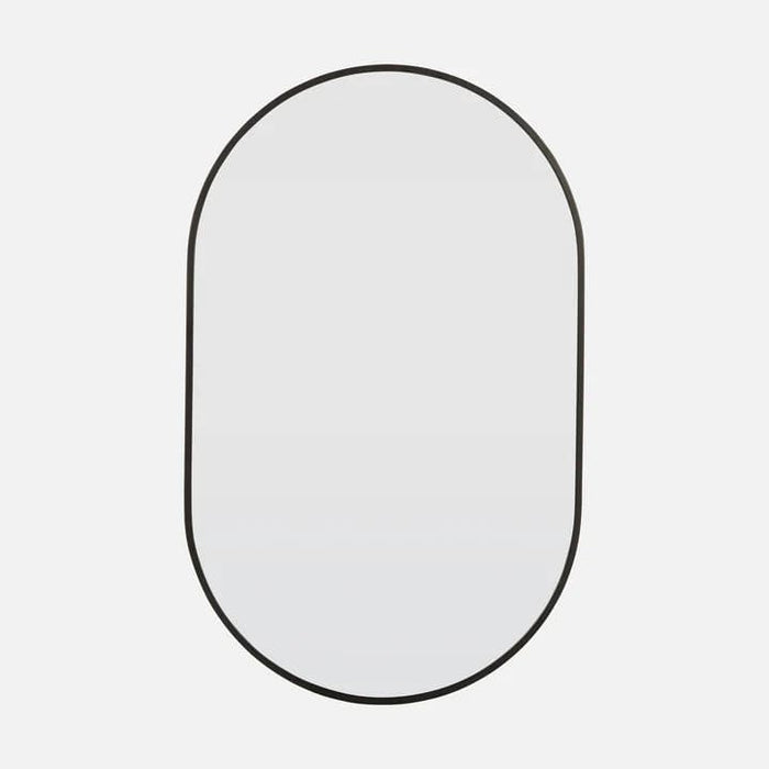 Natalia Matt Black Pill Shaped Mirror Medium: 90cm x 2.5cm x 56cm