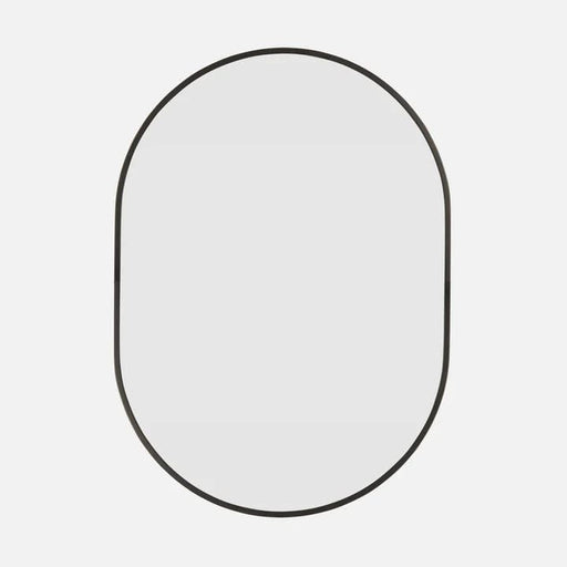 Natalia Matt Black Pill Shaped Mirror Small: 71cm x 2.5cm x 50cm