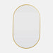 Natalia Satin Brass Pill Shaped Mirror Medium: 90cm x 2.5cm x 56cm
