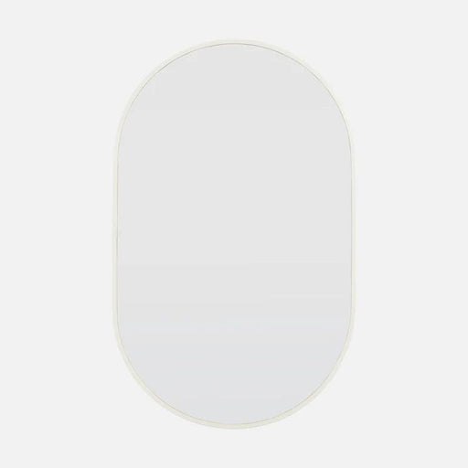 Natalia White Pill Shaped Mirror Medium: 90 cm x 2.5 cm x 56 cm
