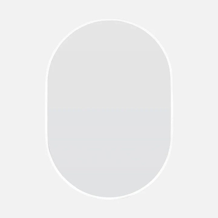 Natalia White Pill Shaped Mirror Small: 71 cm x 2.5 cm x 50 cm