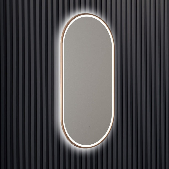 Neo Brushed Bronze Pill LED Frontlit Bathroom Mirror