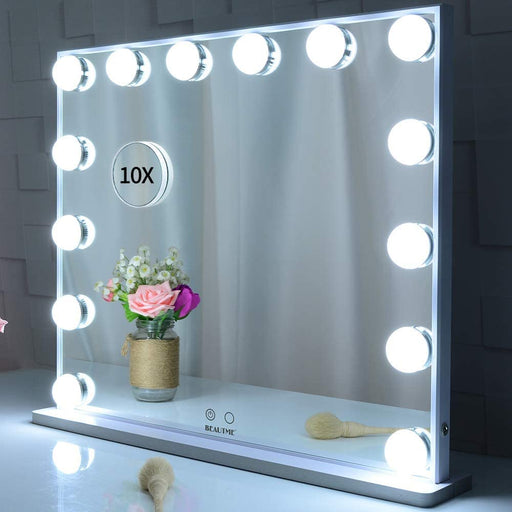 Nicolette Makeup Vanity Mirror With LED Lights and Detachable 10x Magnification Mirror