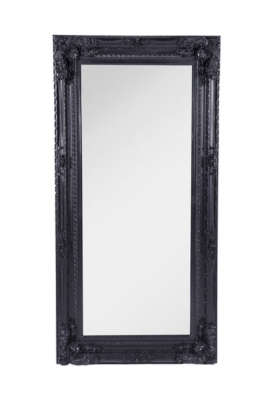 Omri Ornate Antique Black Leaner Mirror