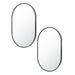 Priya Black Aluminium Oval Wall Mirror - Set of 2 Small: 50cm x 2.8cm x 75cm