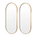 Priya Gold Aluminium Oval Wall Mirror - Set of 2 Medium: 45cm x 2.8cm x 100cm