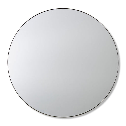 Raylan Black Round Wall Mirror Small: 80cm H x 4cm D x 80cm W