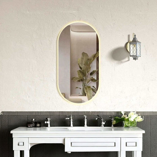 Sparrow LED Frontlit Frameless Oval Bathroom Mirror-
