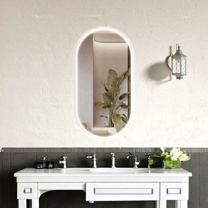 Sparrow LED Frontlit Frameless Oval Bathroom Mirror