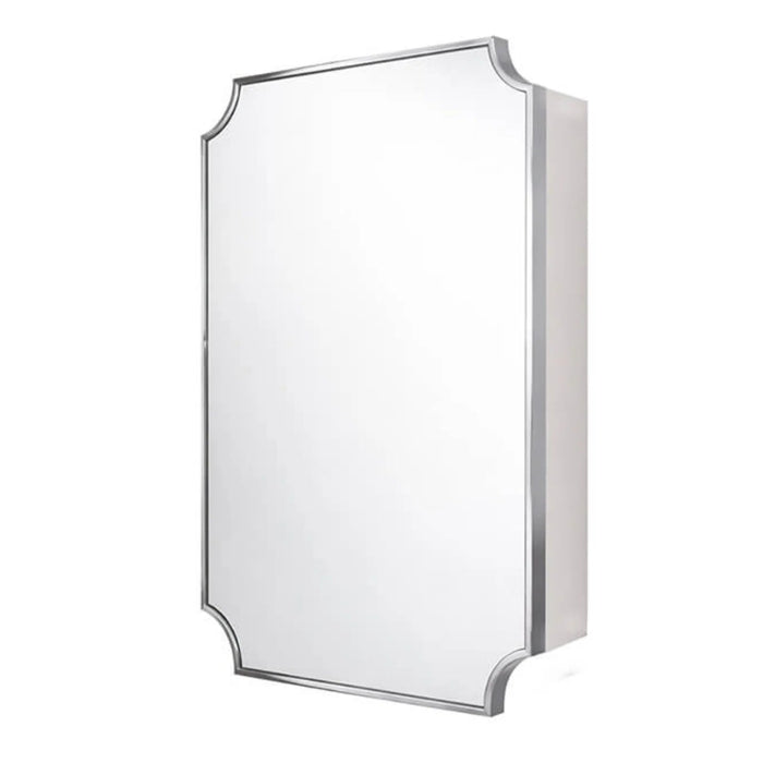 Hamilton Scalloped Chrome Silver Mirror Cabinet