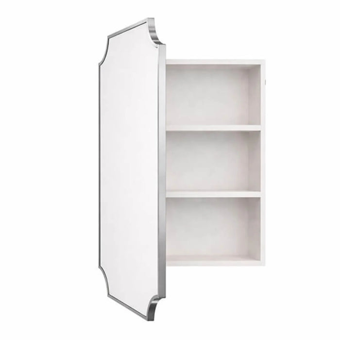 Hamilton Scalloped Chrome Silver Mirror Cabinet