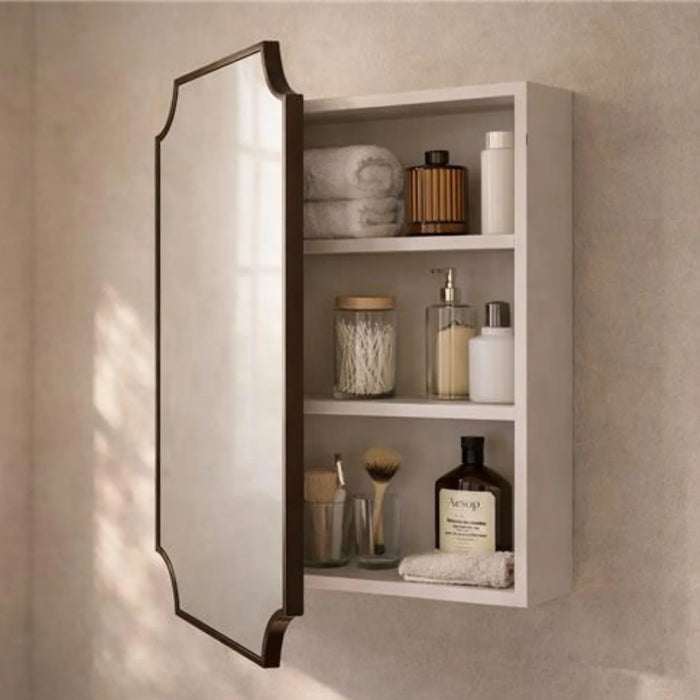 Hamilton Scalloped Bronze Mirror Cabinet