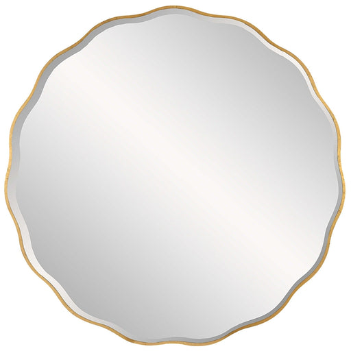 Uttermost Aneta Large Gold Round Wall Mirror