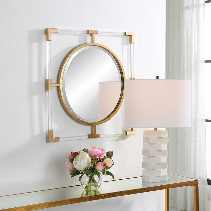 Uttermost Balkan Square Small Mirror Gold — SHINE MIRRORS AUSTRALIA