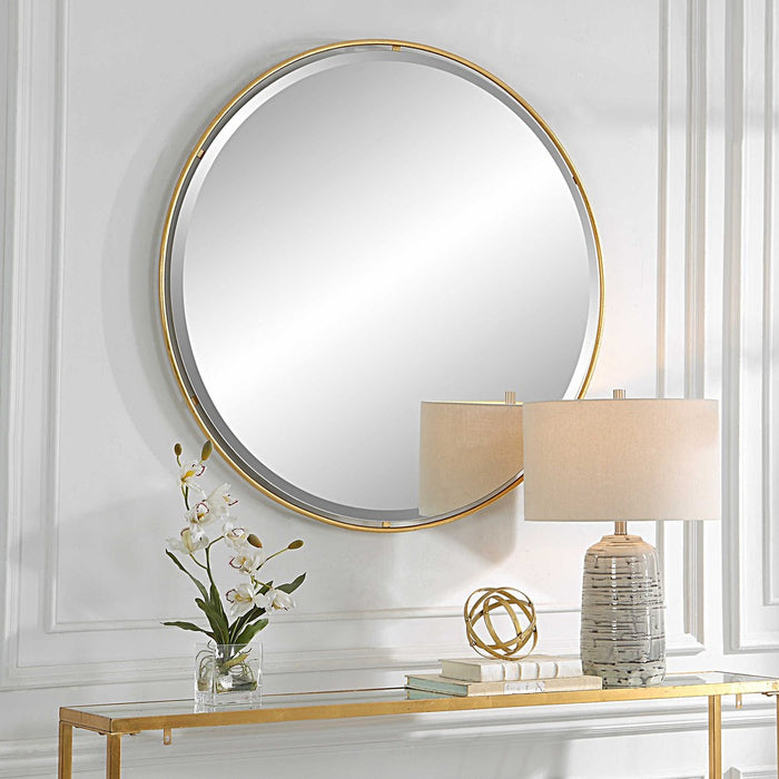 Uttermost Canillo Round Gold Wall Mirror