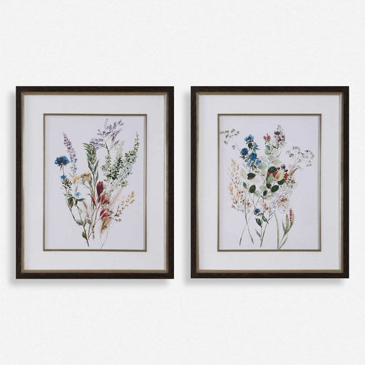 Uttermost Delicate Flowers Framed Prints - Set of 2