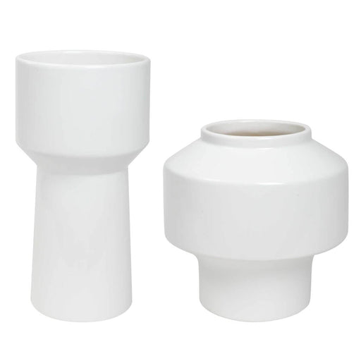 Uttermost Illumina Abstract White Vases, Set of 2