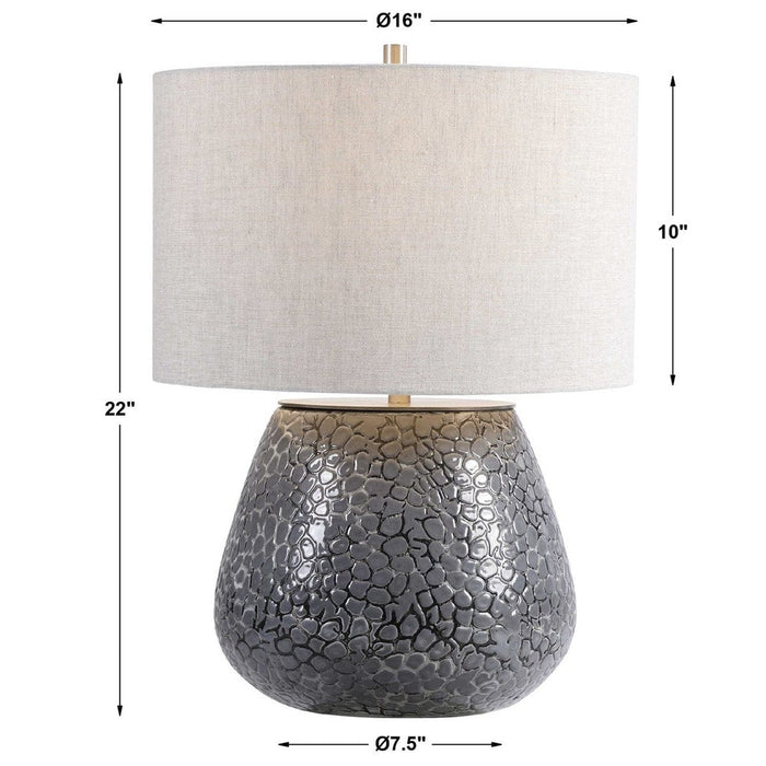 Uttermost Pebbles Metallic Gray Table Lamp