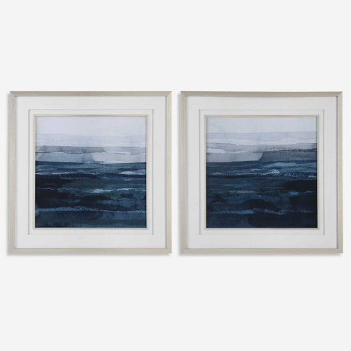 Uttermost Rising Blue Framed Prints Set of 2