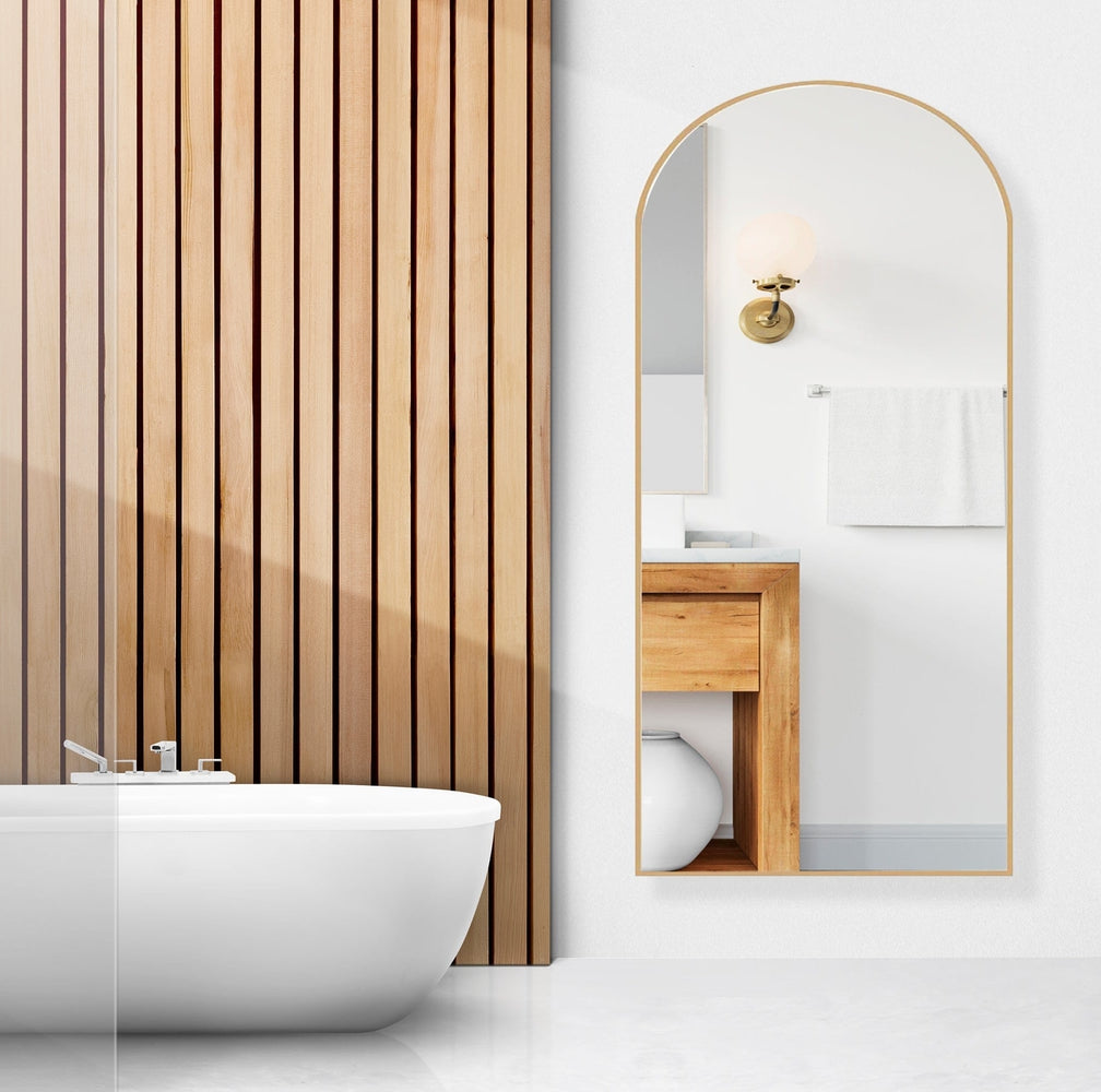 Veronique Arched Brass Gold Wall Mirror — SHINE MIRRORS AUSTRALIA