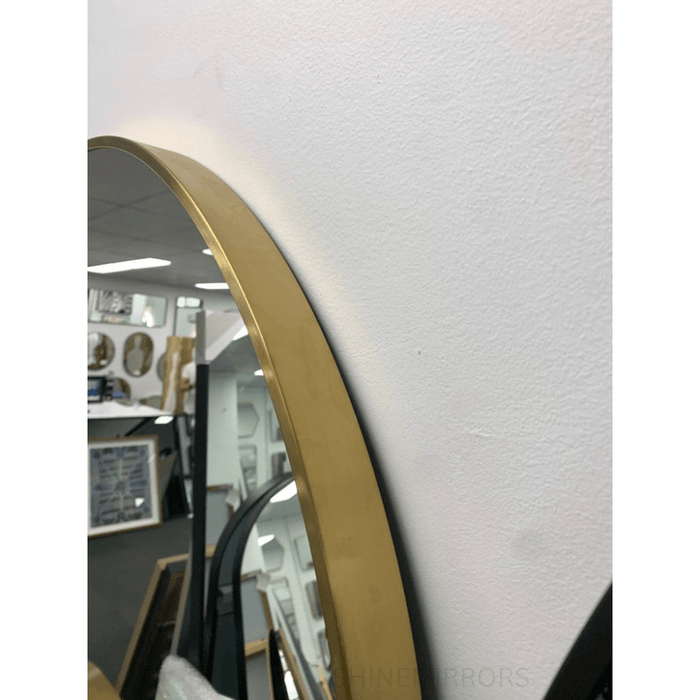 Veronique Arched Brass Gold Wall Mirror