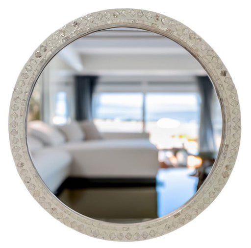 VM1 - MOTHER OF PEARL RADIANCE ROUND WALL MIRROR