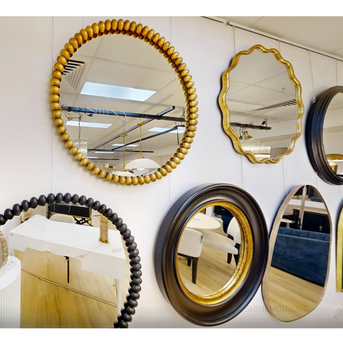 Cecille Round Black Wall Mirror