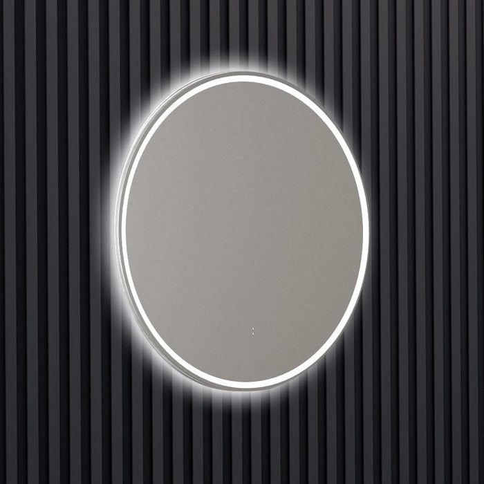 Wyndell Brushed Nickel Round Frontlit LED Bathroom Mirror