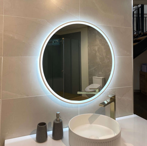 Wyndell Matte White Round Frontlit LED Bathroom Mirror