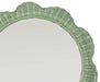 Yindi Rattan Green Scallop Round Wall Mirror