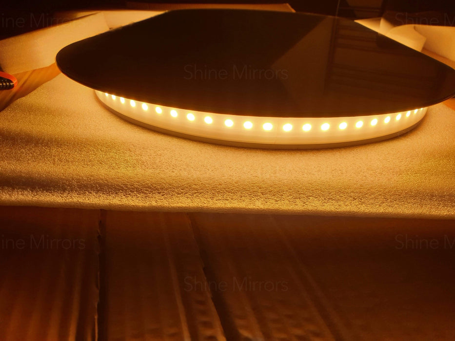 Ablaze Luminous Warm Light Oval Backlit LED Bathroom Mirror - SHINE MIRRORS AUSTRALIA