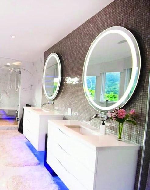 Ablaze RB Backlit LED Round Bathroom Mirror - SHINE MIRRORS AUSTRALIA