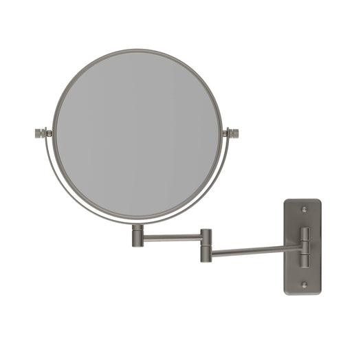 Ablaze Round  Brushed Nickel Double sided 1x & 5x Magnification Wall Mounted Shaving Mirror