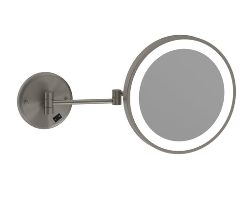 Ablaze Round Brushed Nickel Shaving Mirror with LED and 3x Magnification