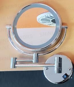 Ablaze Round Shaving Mirror with Backlit and 8x Magnification L258CSMC - SHINE MIRRORS AUSTRALIA
