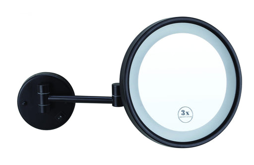 Ablaze Round Shaving Mirror with Cool light Backlit 3x - Black - SHINE MIRRORS AUSTRALIA