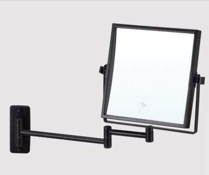 Ablaze Wall Mounted Square Shaving Mirror with 5x Magnification in Matte Black S15SMB - SHINE MIRRORS AUSTRALIA