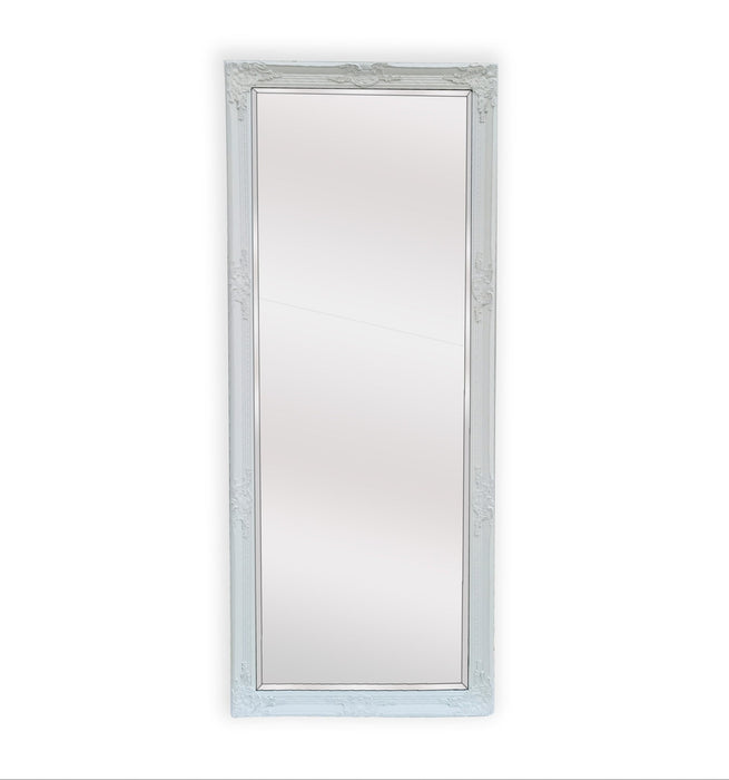 Alban Ornate White Wall Mirror Medium: 70cm L x 3.5cm x 170cm H
