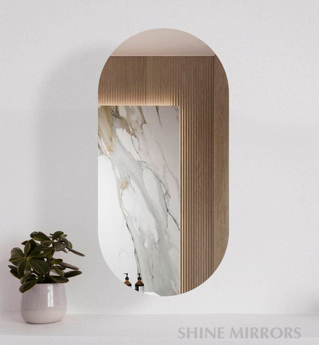 Antonella Natural Oak Mirrored Bathroom Shaving Cabinet - SHINE MIRRORS AUSTRALIA