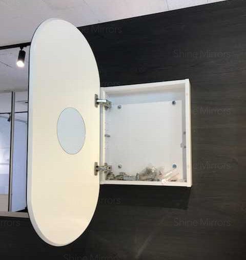 Antonella White Mirrored Bathroom Shaving Cabinet - SHINE MIRRORS AUSTRALIA