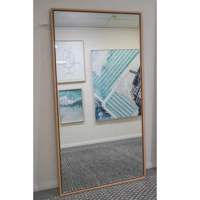 Ariella Slim-Edge Timber Float Wall Mirror