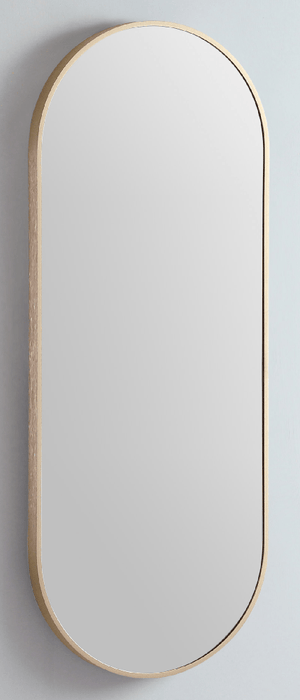 Avid Brushed Brass Oval Wall Mirror Large: 46cm x 4cm x 121cm - SHINE MIRRORS AUSTRALIA