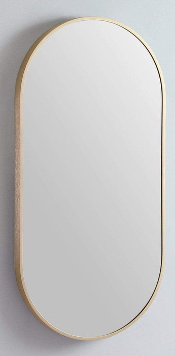 Avid Brushed Brass Oval Wall Mirror Medium: 46cm x 4cm x 91cm - SHINE MIRRORS AUSTRALIA