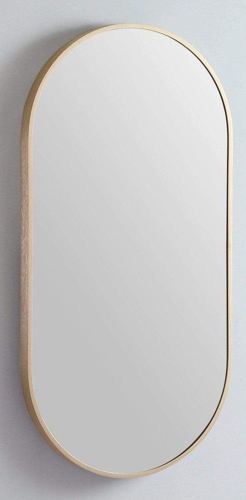 Avid Brushed Brass Oval Wall Mirror Medium: 46cm x 4cm x 91cm - SHINE MIRRORS AUSTRALIA