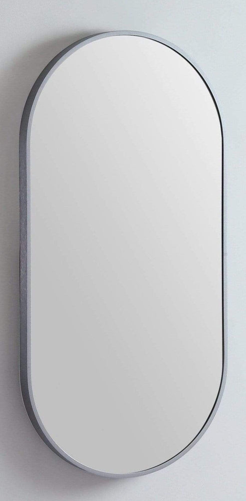 Avid Gun Metal Oval Wall Mirror Medium: 46cm x 4cm x 91cm - SHINE MIRRORS AUSTRALIA