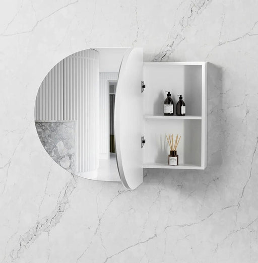 Bryson 2-door Matte White Mirrored Bathroom Shaving Cabinet Medium- 90cm x 60cm