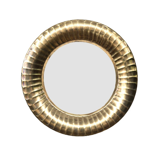 Chase Metal Brass Round Wall Mirror