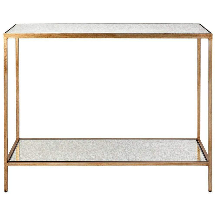 Cocktail Antique Gold Mirrored Console Table